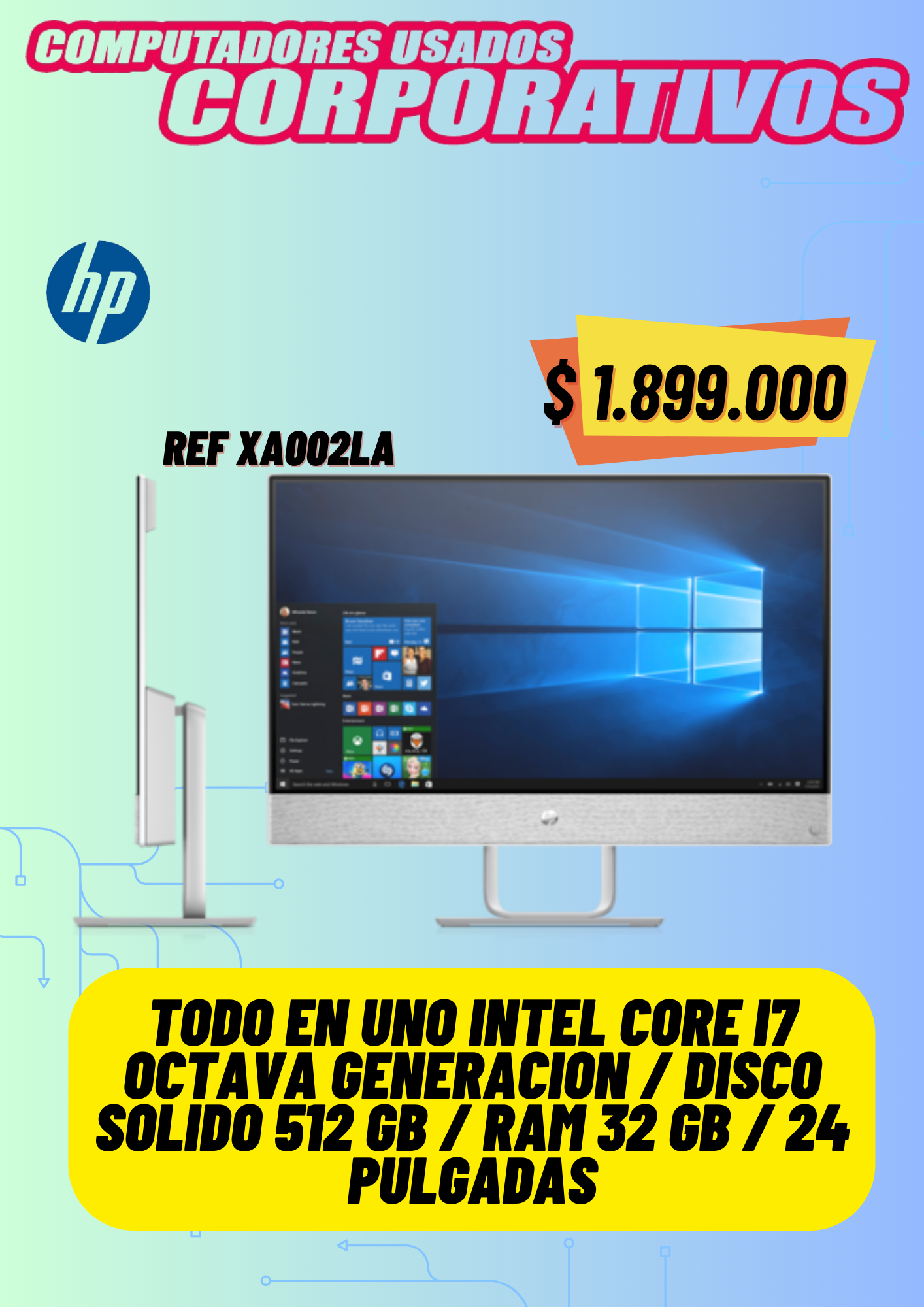 Todo en uno XA002LA  INTEL®CORE™I7 DE 8VA